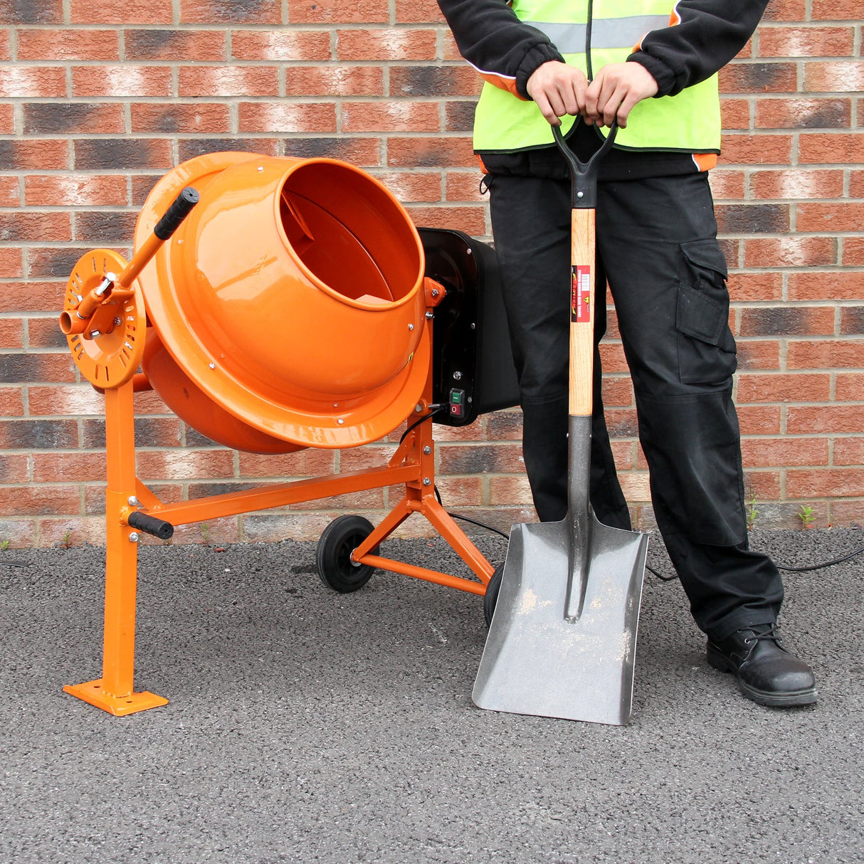 70L T-Mech Electric Cement Mixer With Trowel Set - Used - Very Good