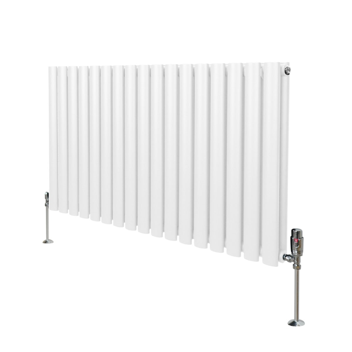 Oval Column Radiator & Valves - 600mm x 1020mm – White - Used - Acceptable