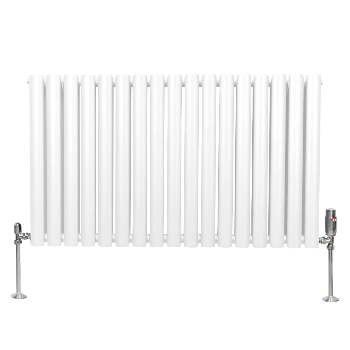 Oval Column Radiator & Valves - 600mm x 1020mm – White - Used - Acceptable