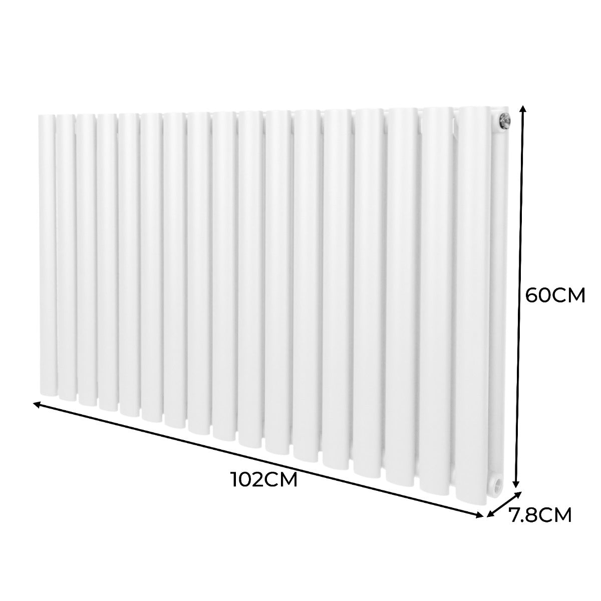 Oval Column Radiator & Valves - 600mm x 1020mm – White - Used - Acceptable