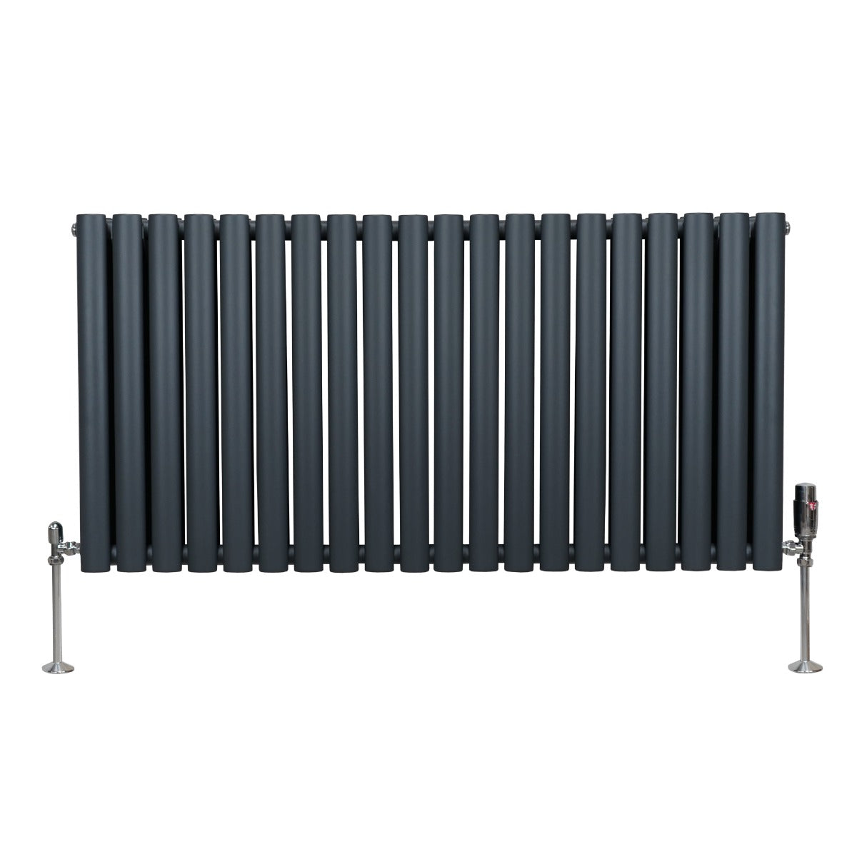 Oval Column Radiator & Valves - 600mm x 1200mm – Anthracite Grey - Used - Good