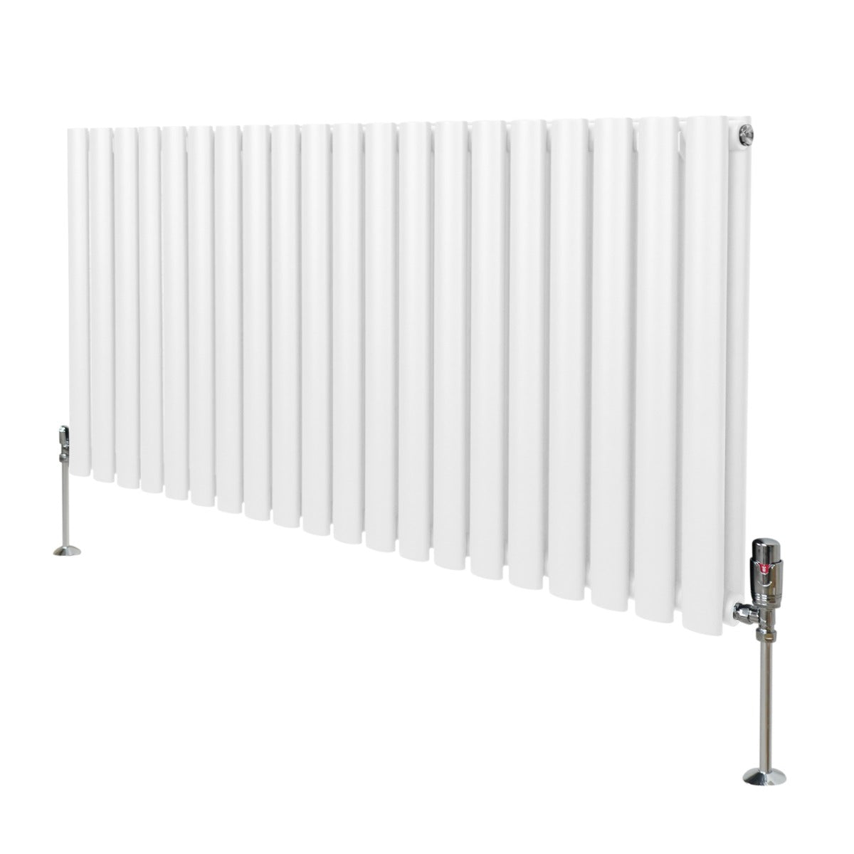 Oval Column Radiator & Valves - 600mm x 1200mm – White - Used - Acceptable