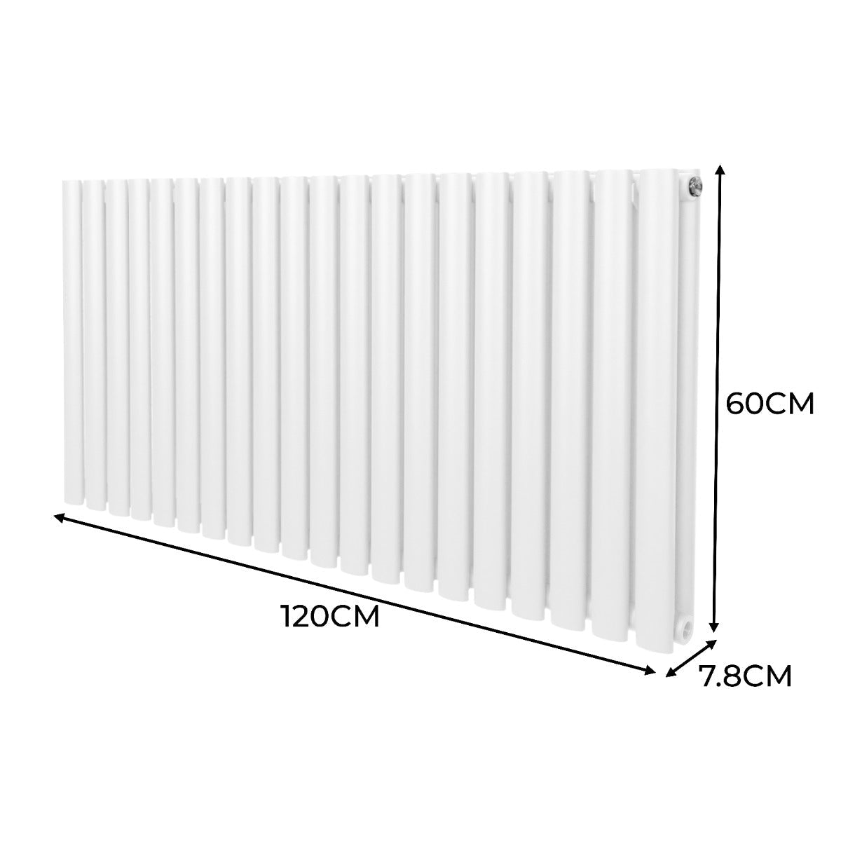 Oval Column Radiator & Valves - 600mm x 1200mm – White - Used - Acceptable