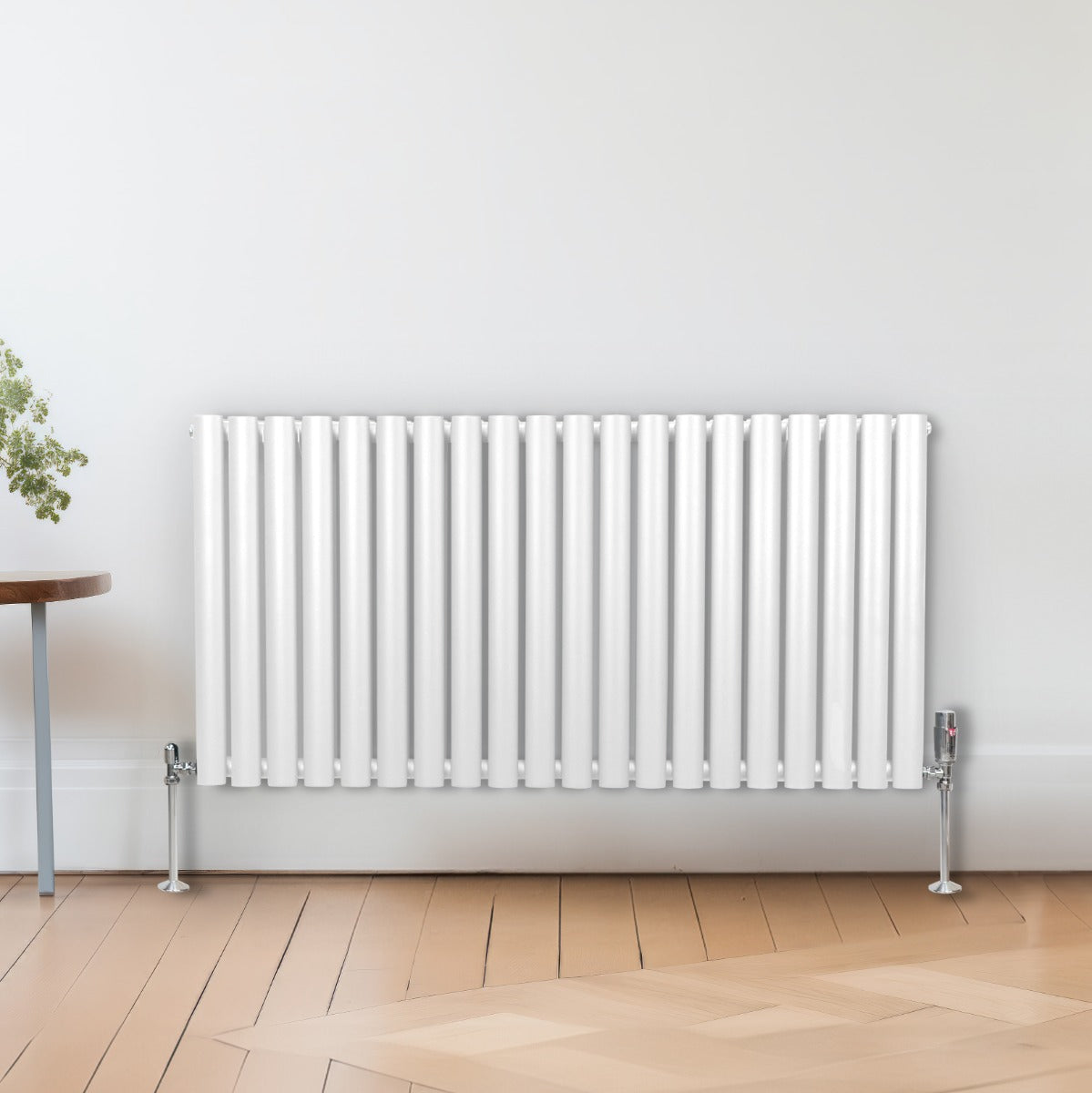 Oval Column Radiator & Valves - 600mm x 1200mm – White - Used - Acceptable