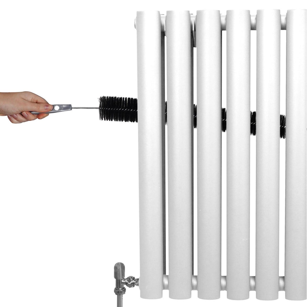 Oval Column Radiator & Valves - 1600mm x 240mm – White - Used - Good