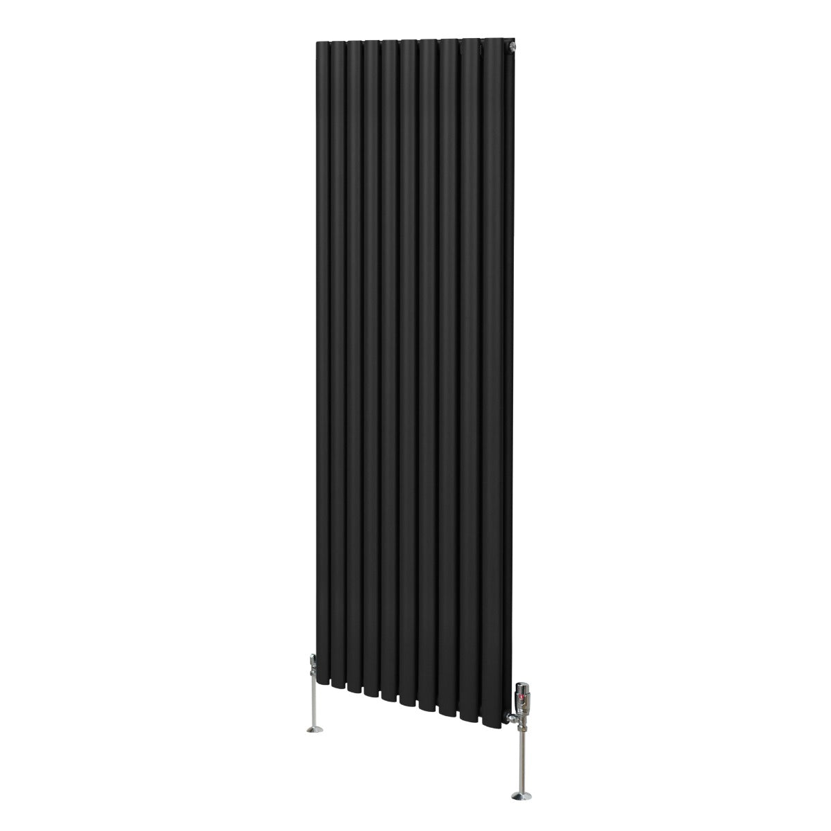 Oval Column Radiator & Valves - 1800mm x 600mm – Black - Used - Very Good