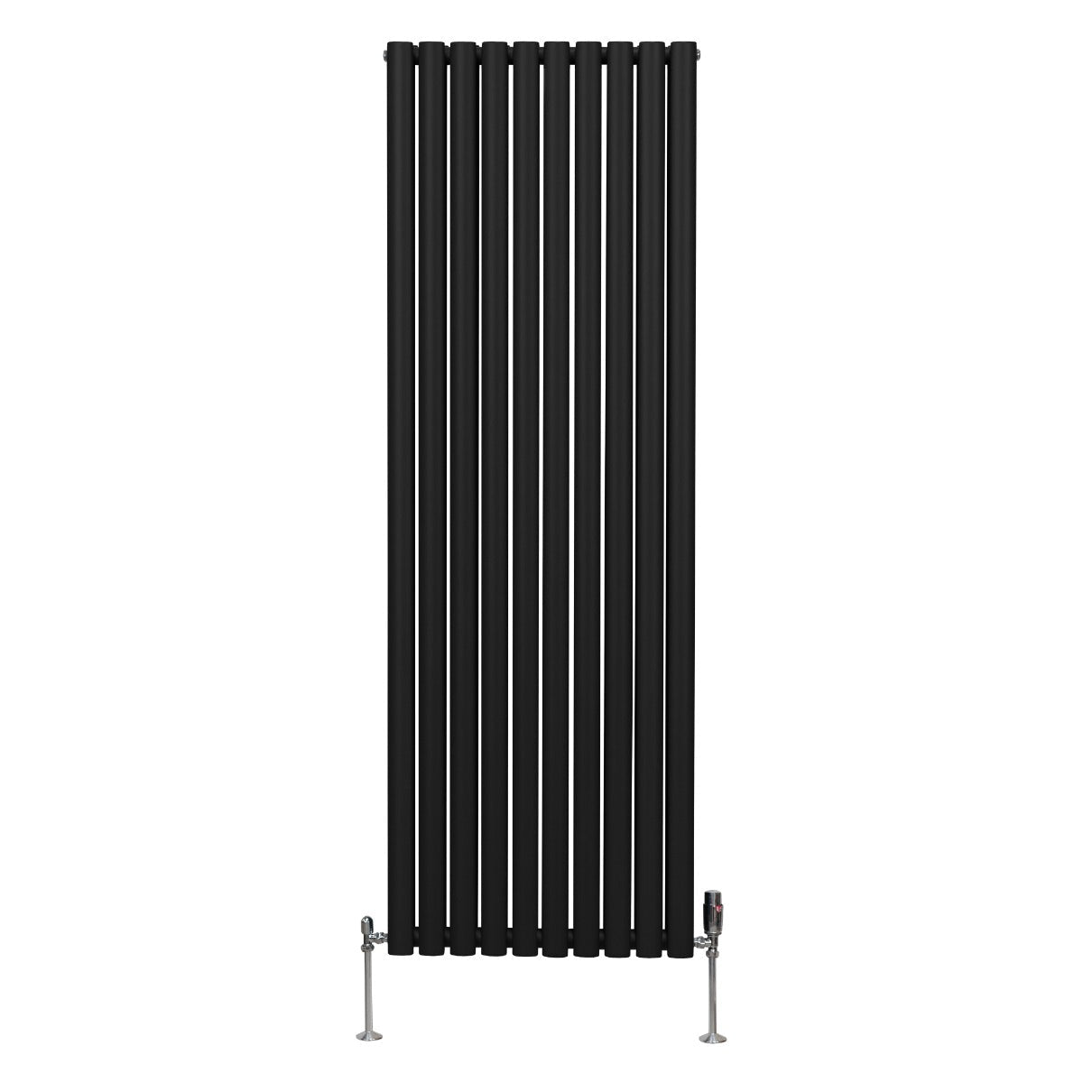 Oval Column Radiator & Valves - 1800mm x 600mm – Black - Used - Very Good