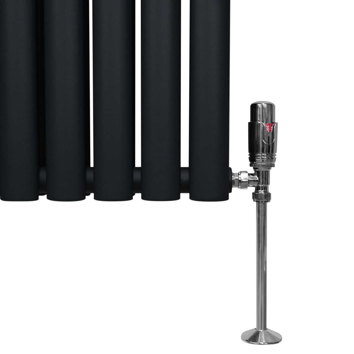 Oval Column Radiator & Valves - 1600mm x 360mm – Black - Used - Good