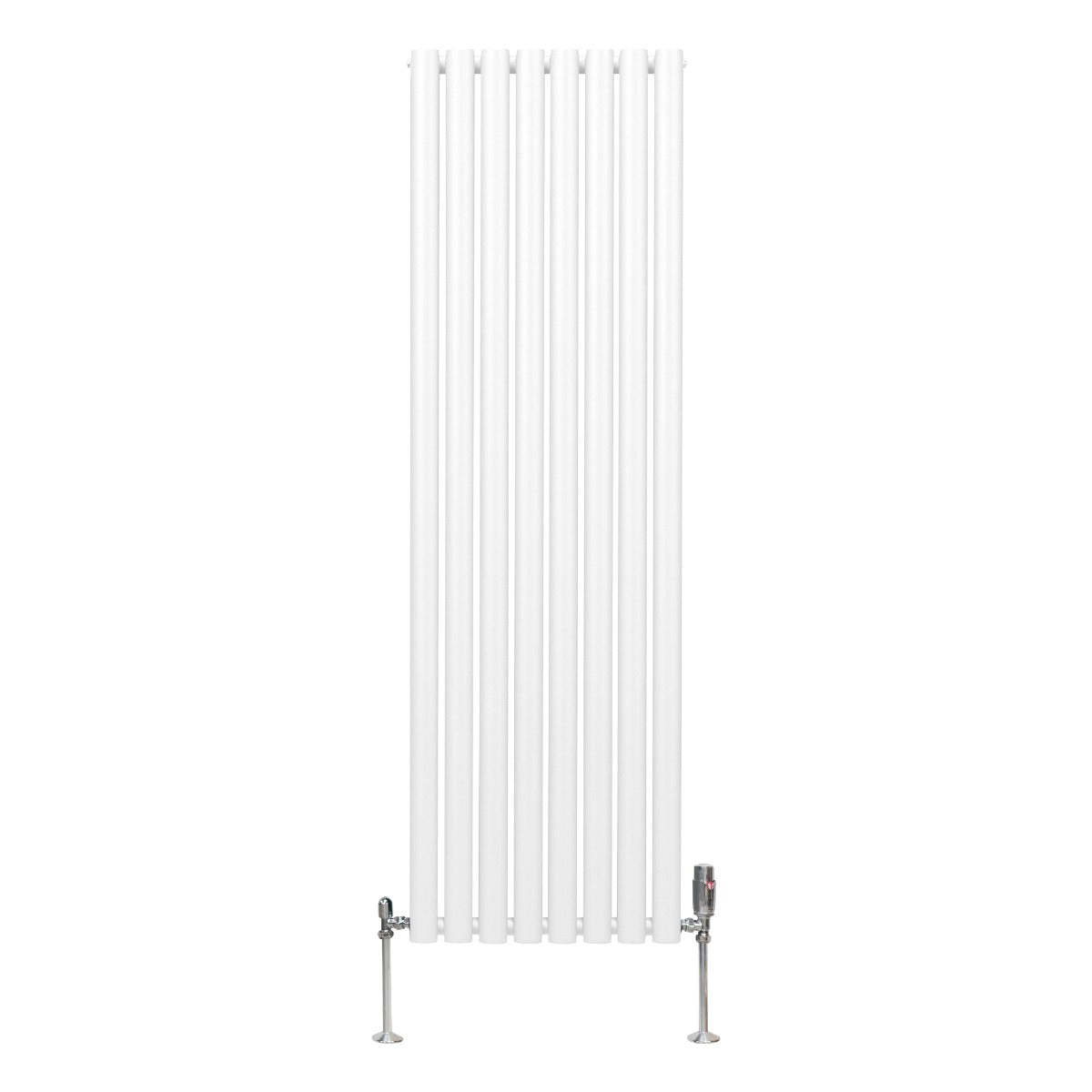 Oval Column Radiator & Valves - 1600mm x 480mm – White - Used - Good