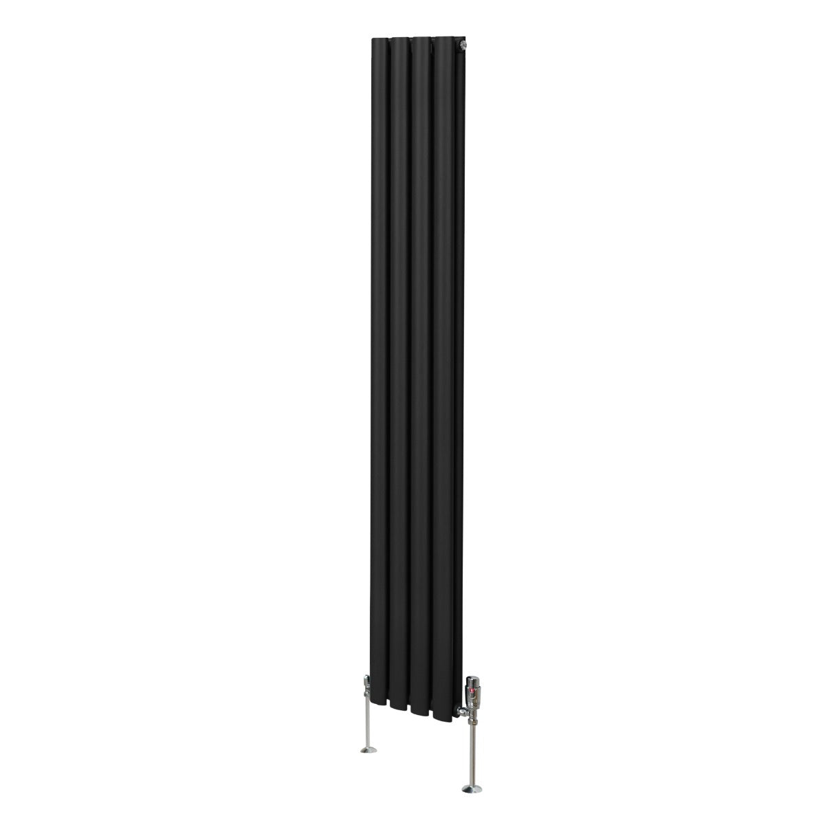 Oval Column Radiator & Valves - 1800mm x 240mm – Black - Used - Very Good