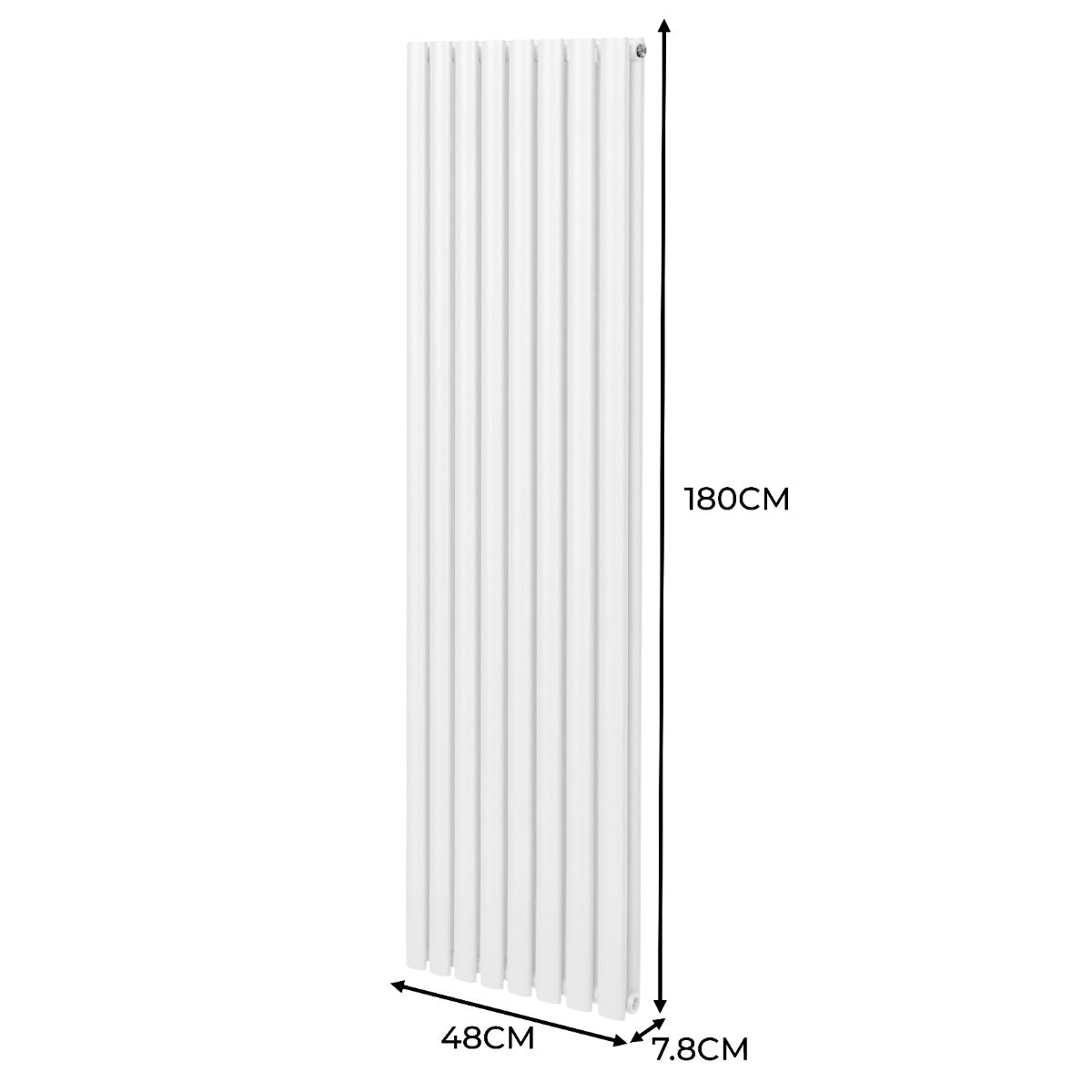 Oval Column Radiator & Valves - 1800mm x 480mm – White - Used - Very Good