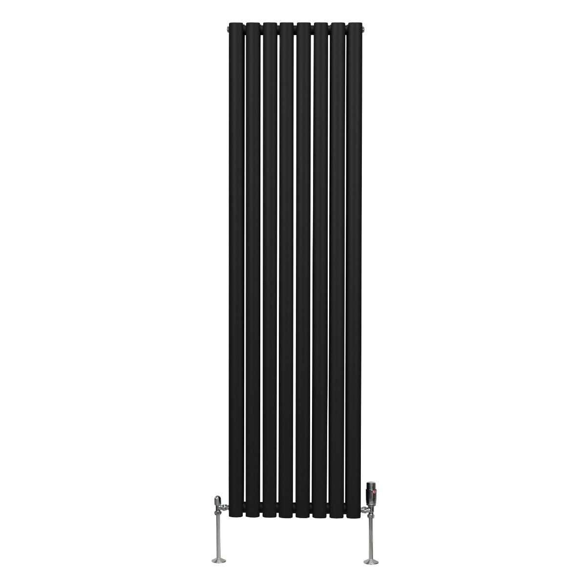 Oval Column Radiator & Valves - 1800mm x 480mm – Black - Like New