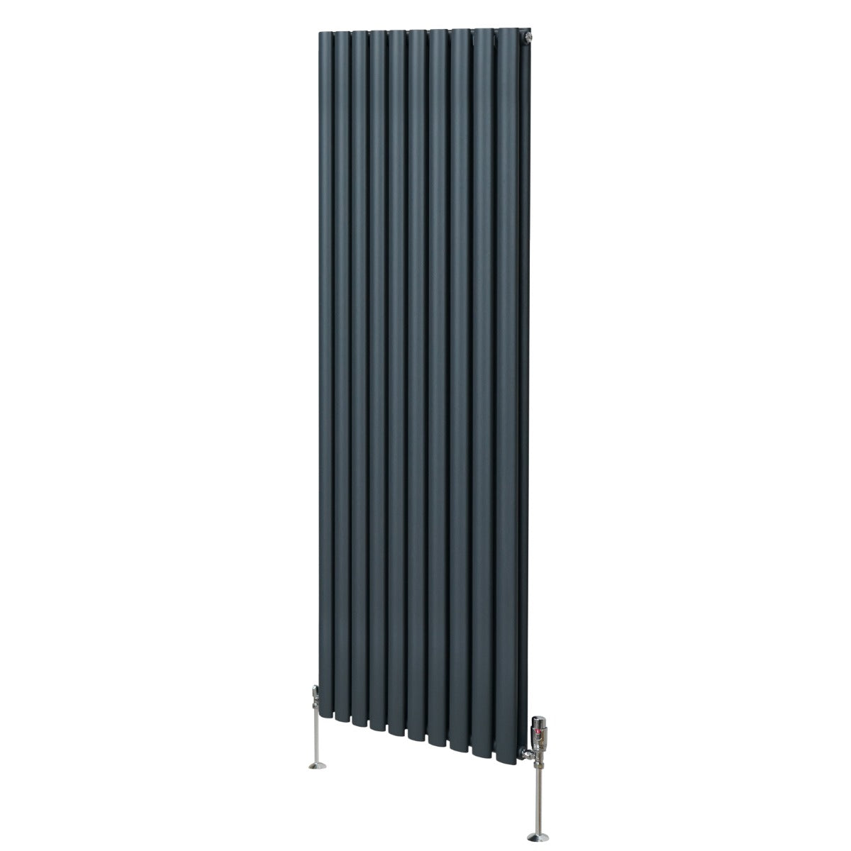 Oval Column Radiator & Valves - 1800mm x 600mm – Anthracite Grey - Used - Very Good