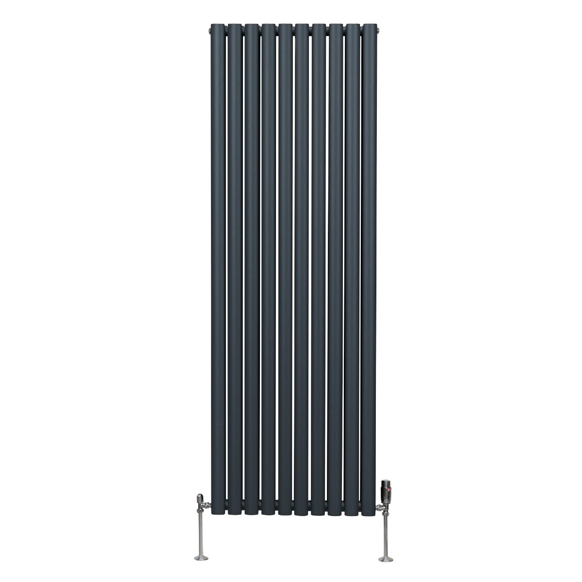 Oval Column Radiator & Valves - 1800mm x 600mm – Anthracite Grey - Used - Very Good