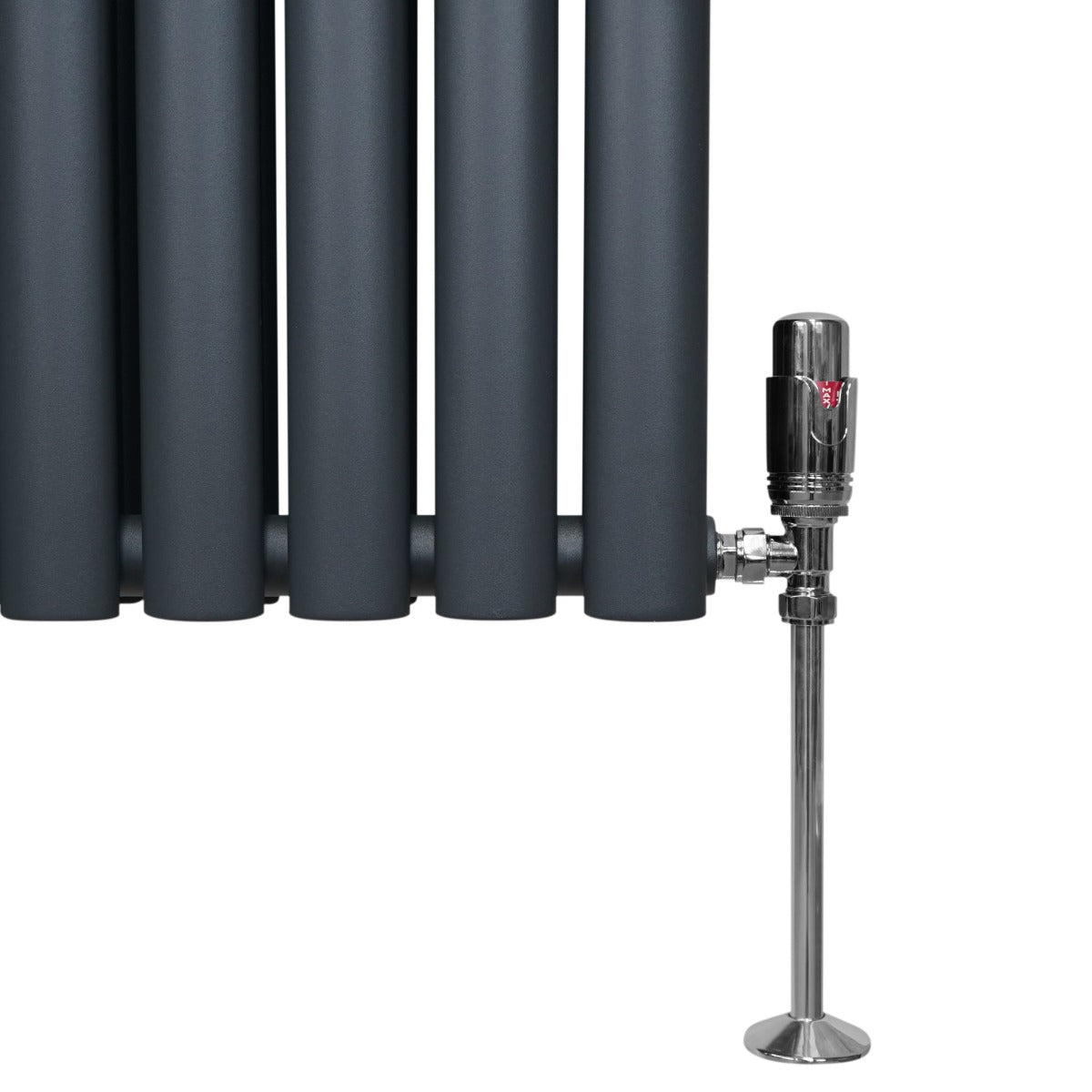 Oval Column Radiator & Valves - 1800mm x 600mm – Anthracite Grey - Used - Very Good