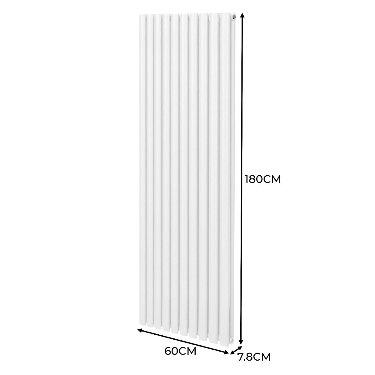 Oval Column Radiator & Valves - 1800mm x 600mm – White - Used - Very Good