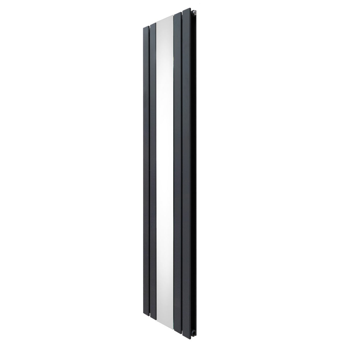 Flat Mirror Radiator & Valves - 1800mm x 425mm - Anthracite Grey - Used - Very Good