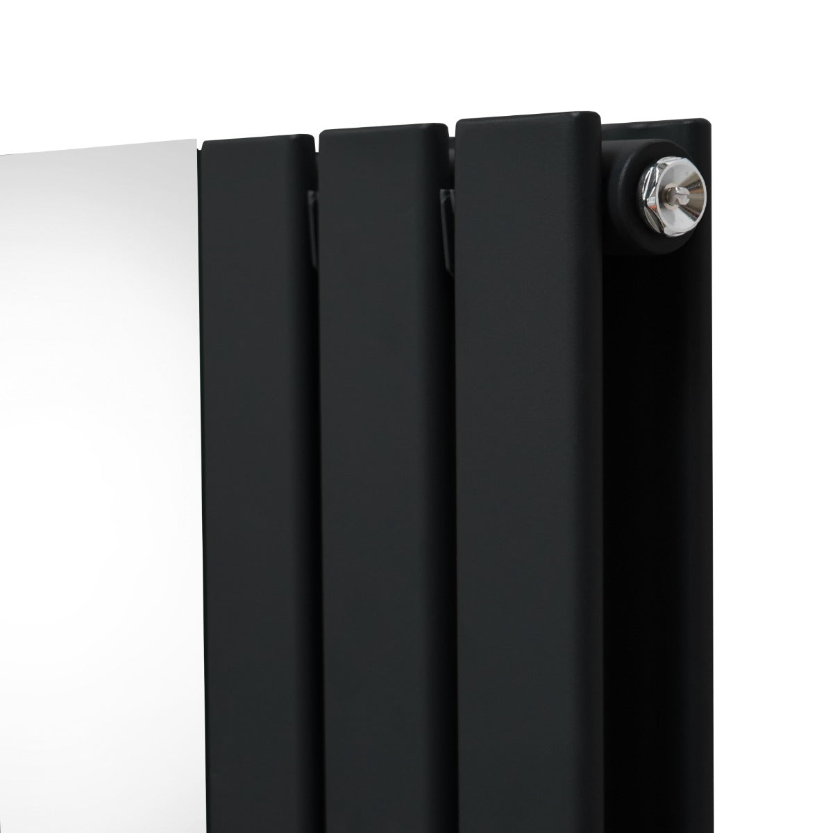 Flat Mirror Radiator & Valves - 1800mm x 425mm - Black - Used - Acceptable