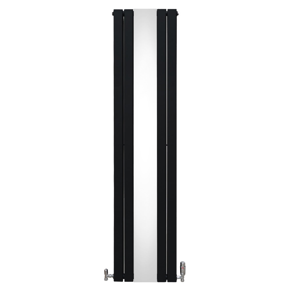 Flat Mirror Radiator & Valves - 1800mm x 425mm - Black - Used - Very Good