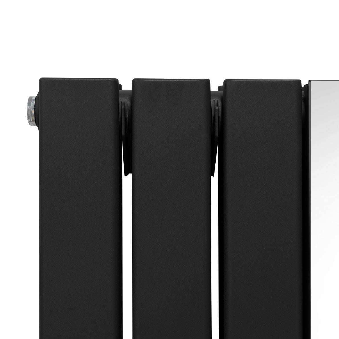Flat Mirror Radiator & Valves - 1800mm x 425mm - Black - Used - Acceptable