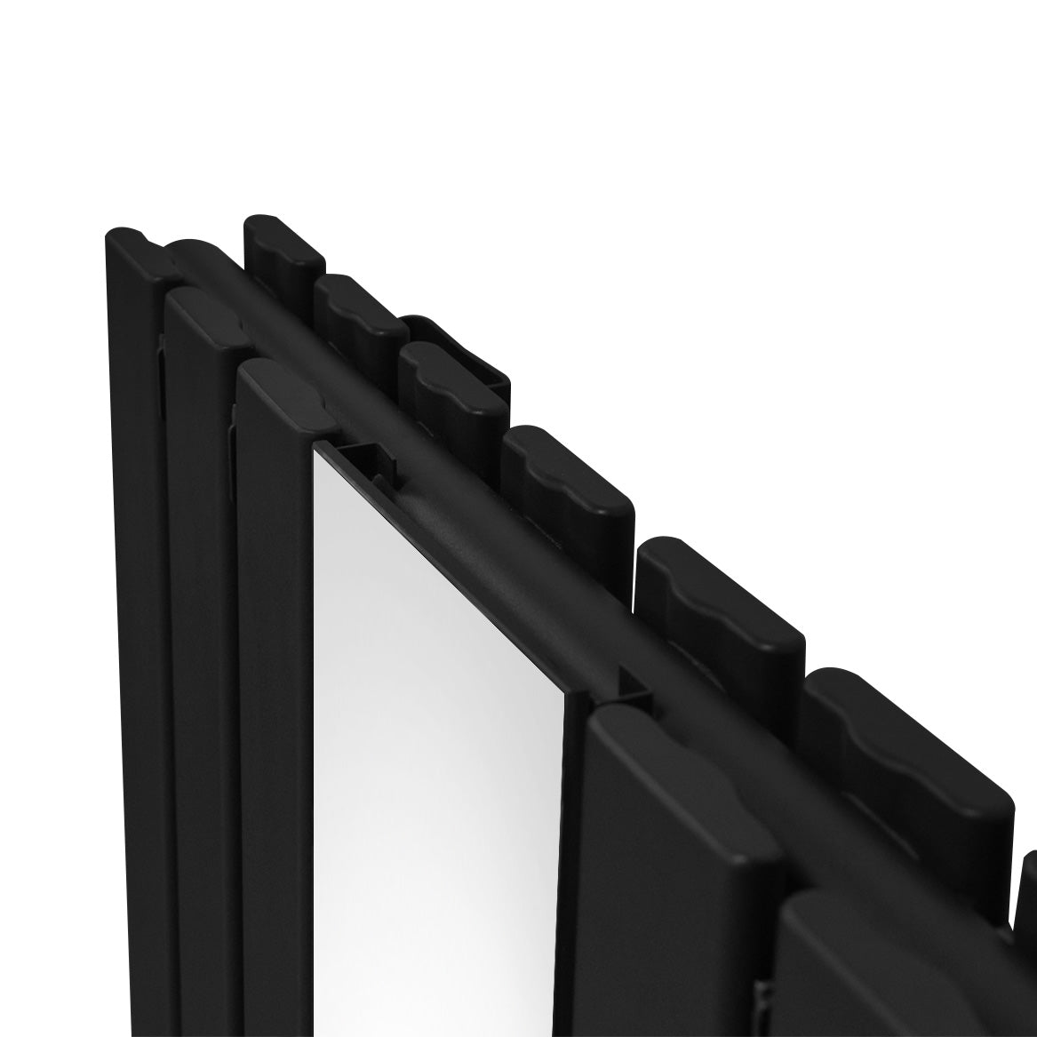 Flat Mirror Radiator & Valves - 1800mm x 425mm - Black - Used - Very Good