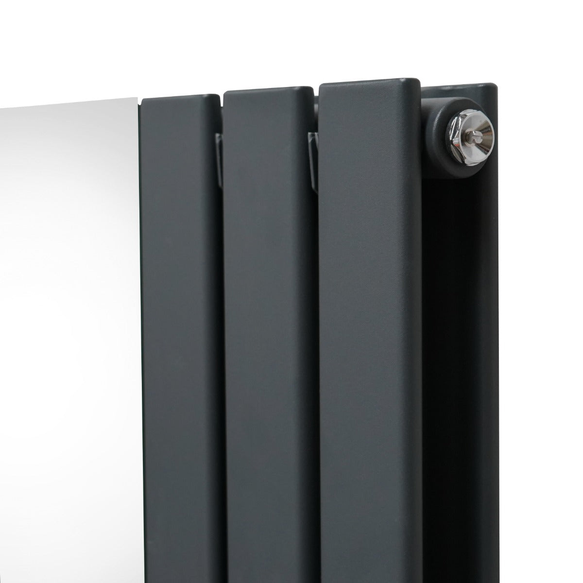 Flat Mirror Radiator & Valves - 1800mm x 565mm - Anthracite Grey - Used - Acceptable