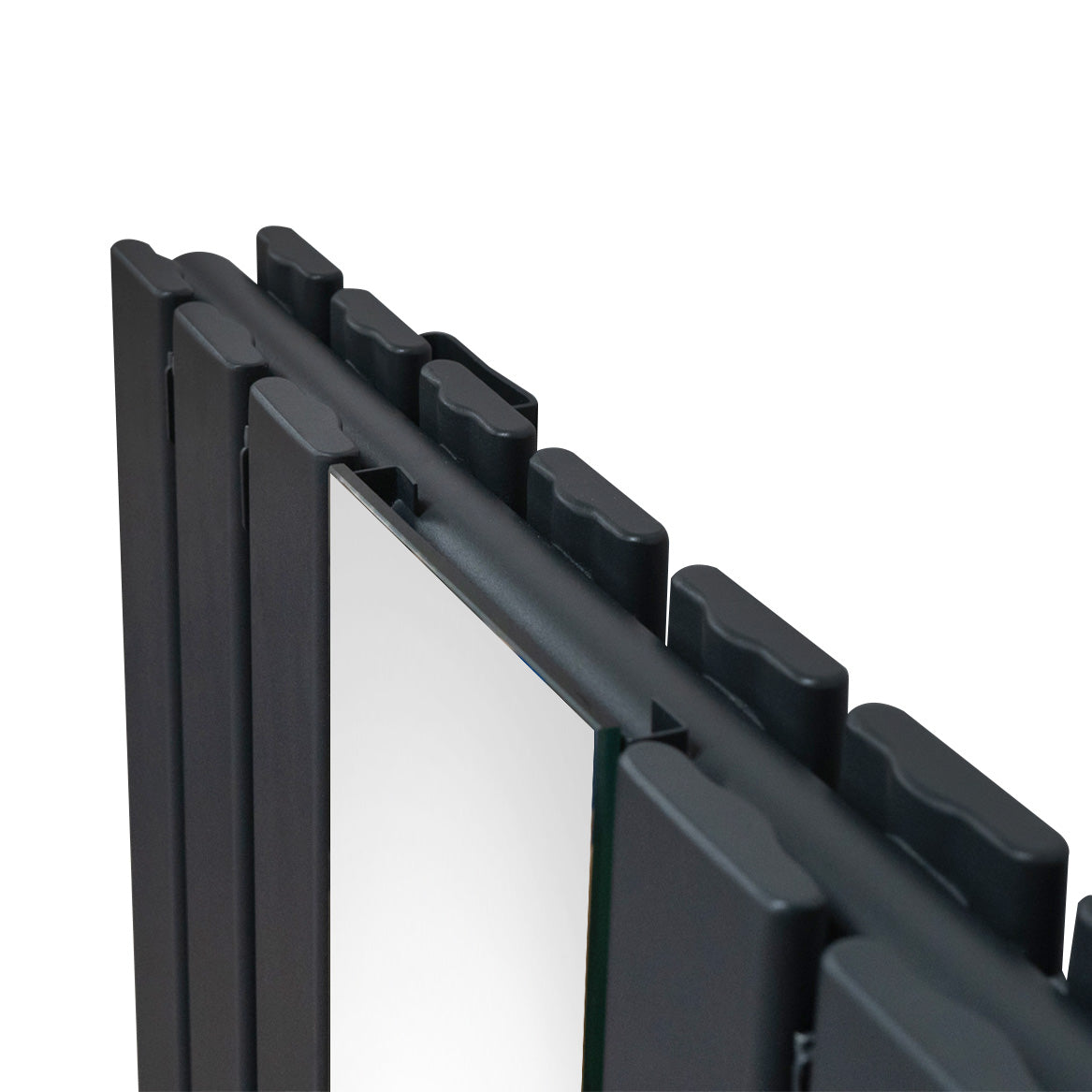 Flat Mirror Radiator & Valves - 1800mm x 565mm - Anthracite Grey - Used - Acceptable