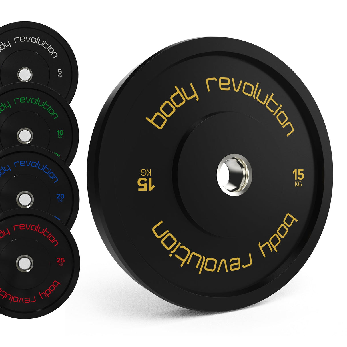 Body Revolution Olympic Bumper Plates (Black) - Used - Acceptable