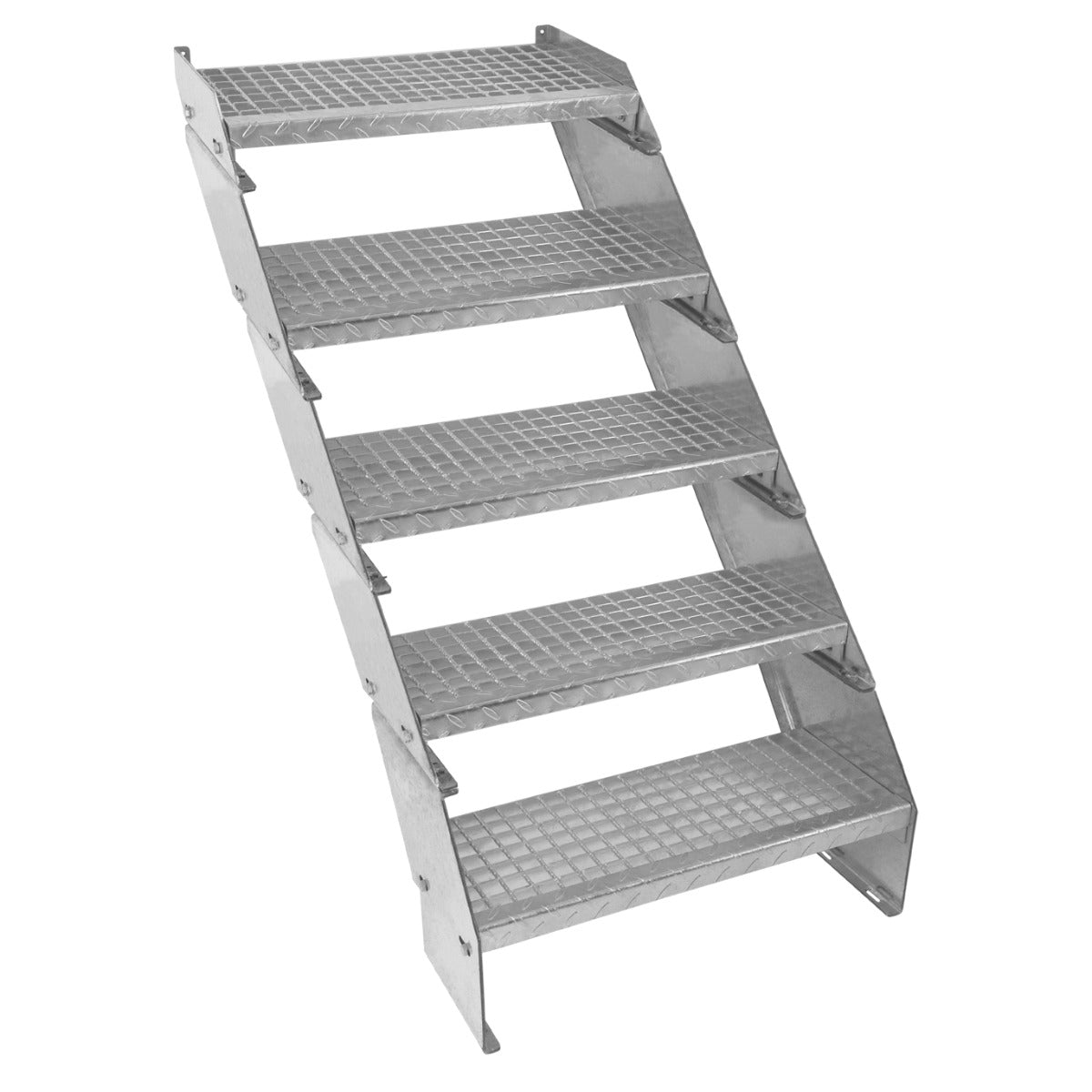 Adjustable 5 Section Galvanised Staircase - 600mm Wide - Like New