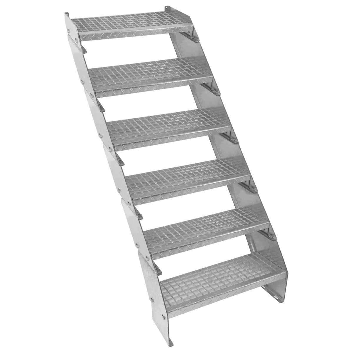 Adjustable 6 Section Galvanised Staircase - 600mm Wide - Used - Good