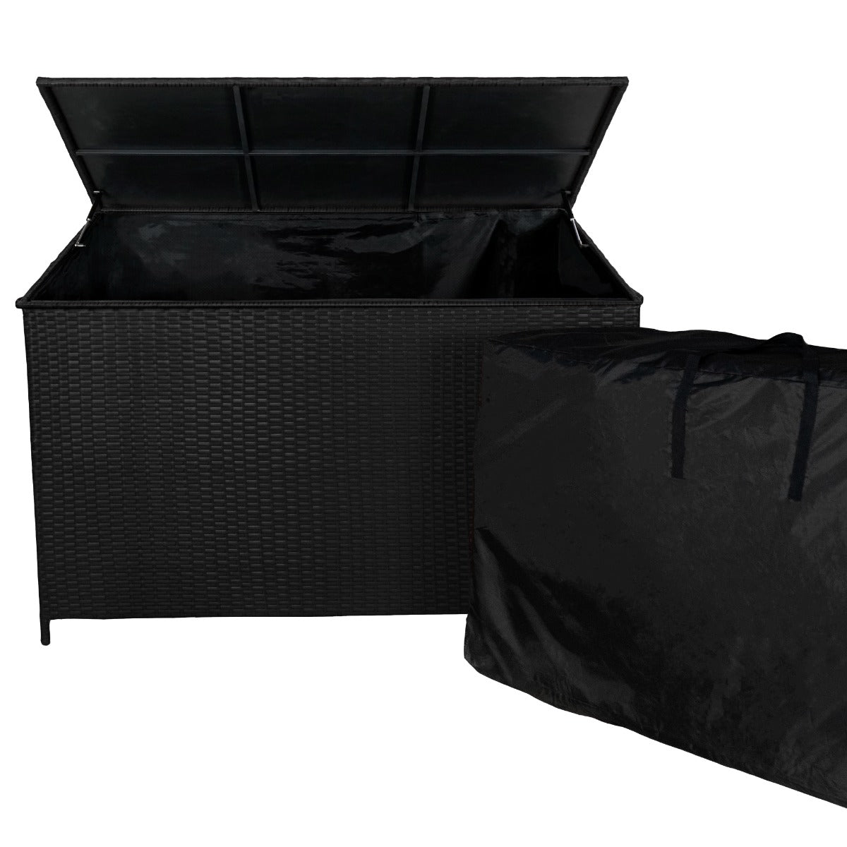 Rattan Cushion Storage Box - Black - Used - Good