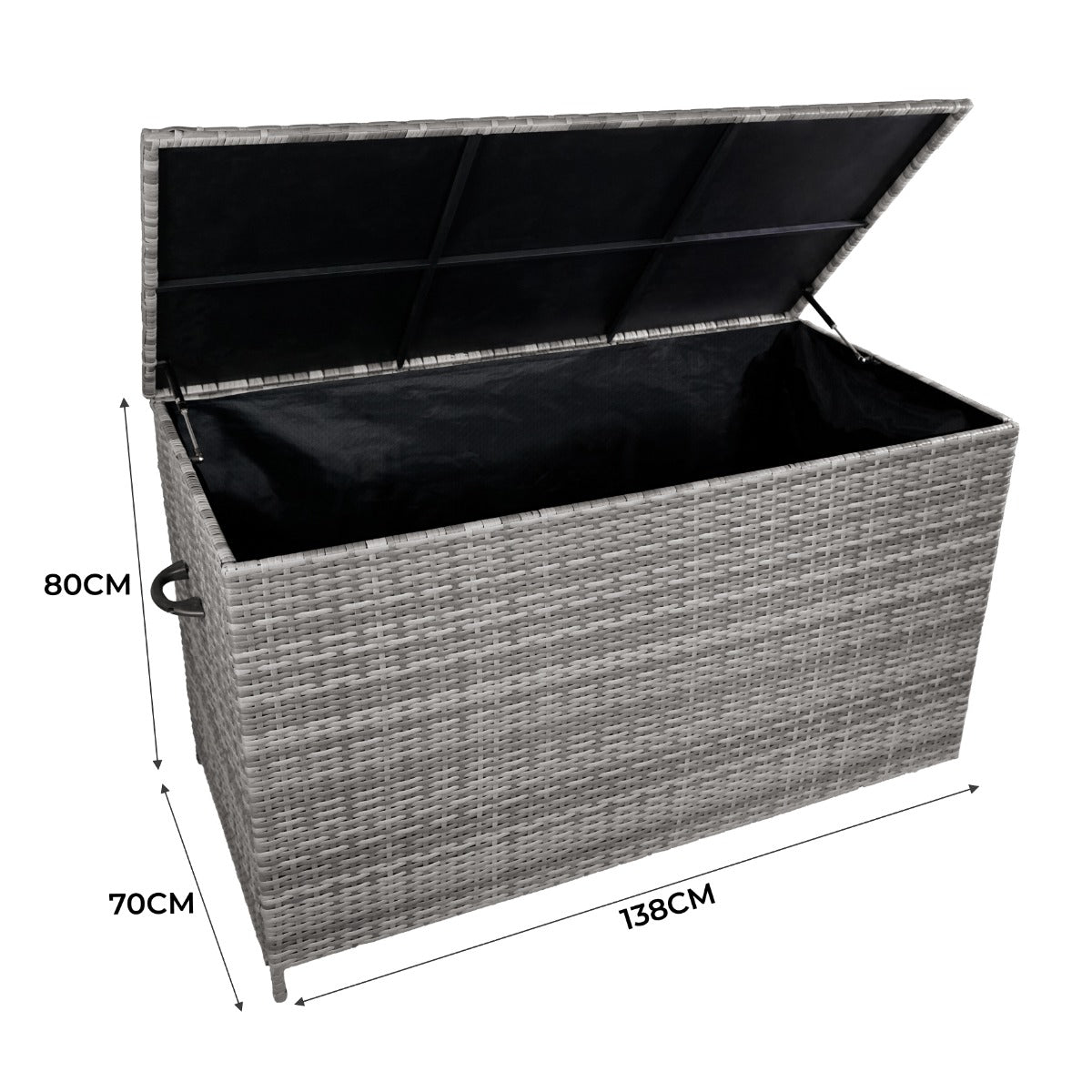 Rattan Cushion Storage Box - Grey - Used - Acceptable
