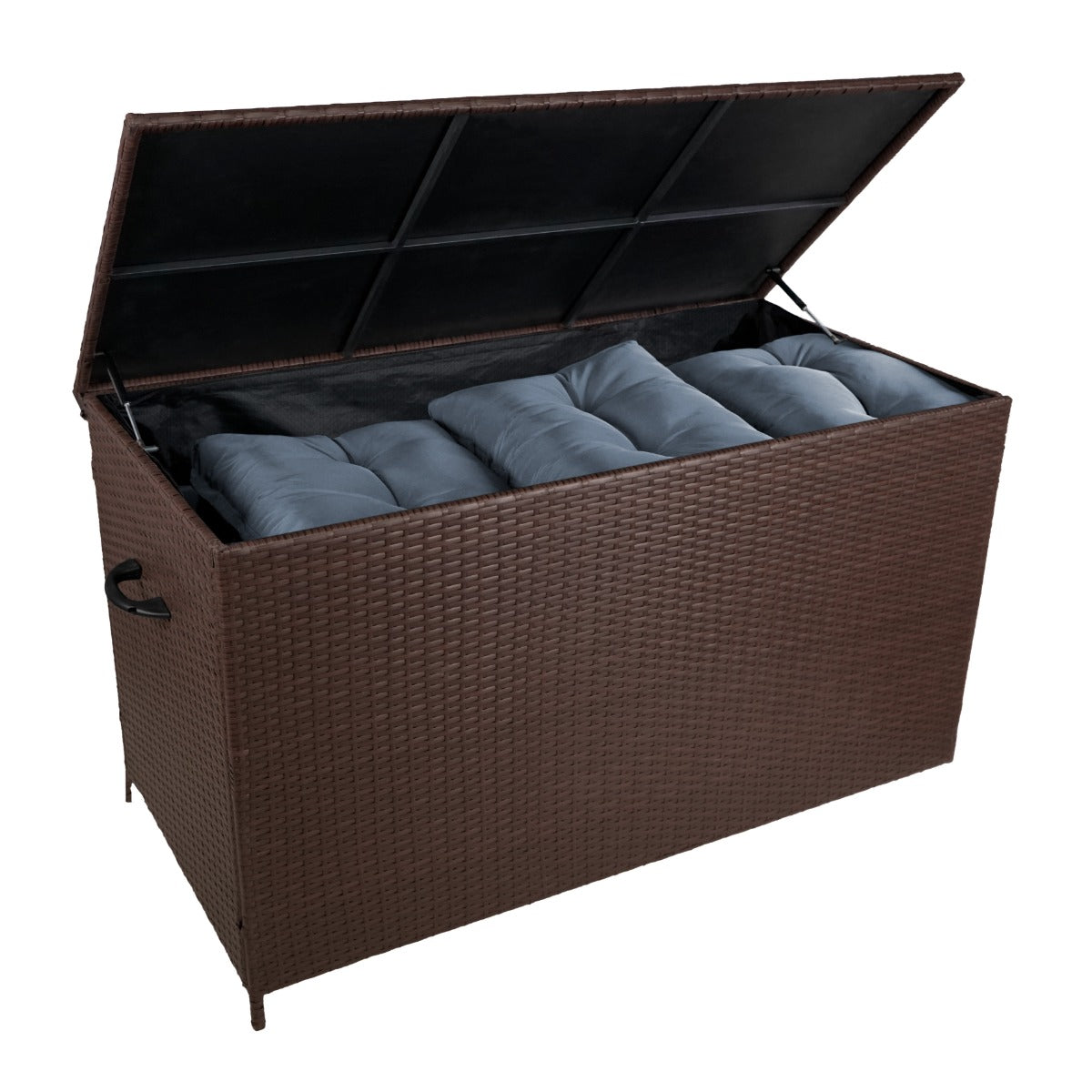 Rattan Corner Set & Cushion Storage Box - Brown - Used - Acceptable