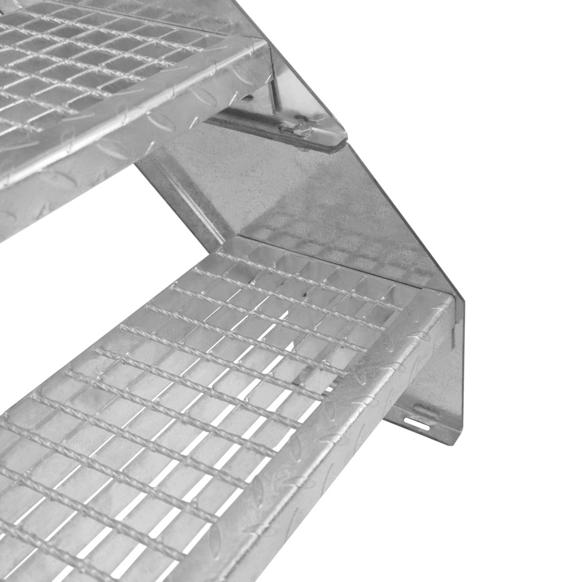 Adjustable 4 Section Galvanised Staircase - 900mm Wide - Like New