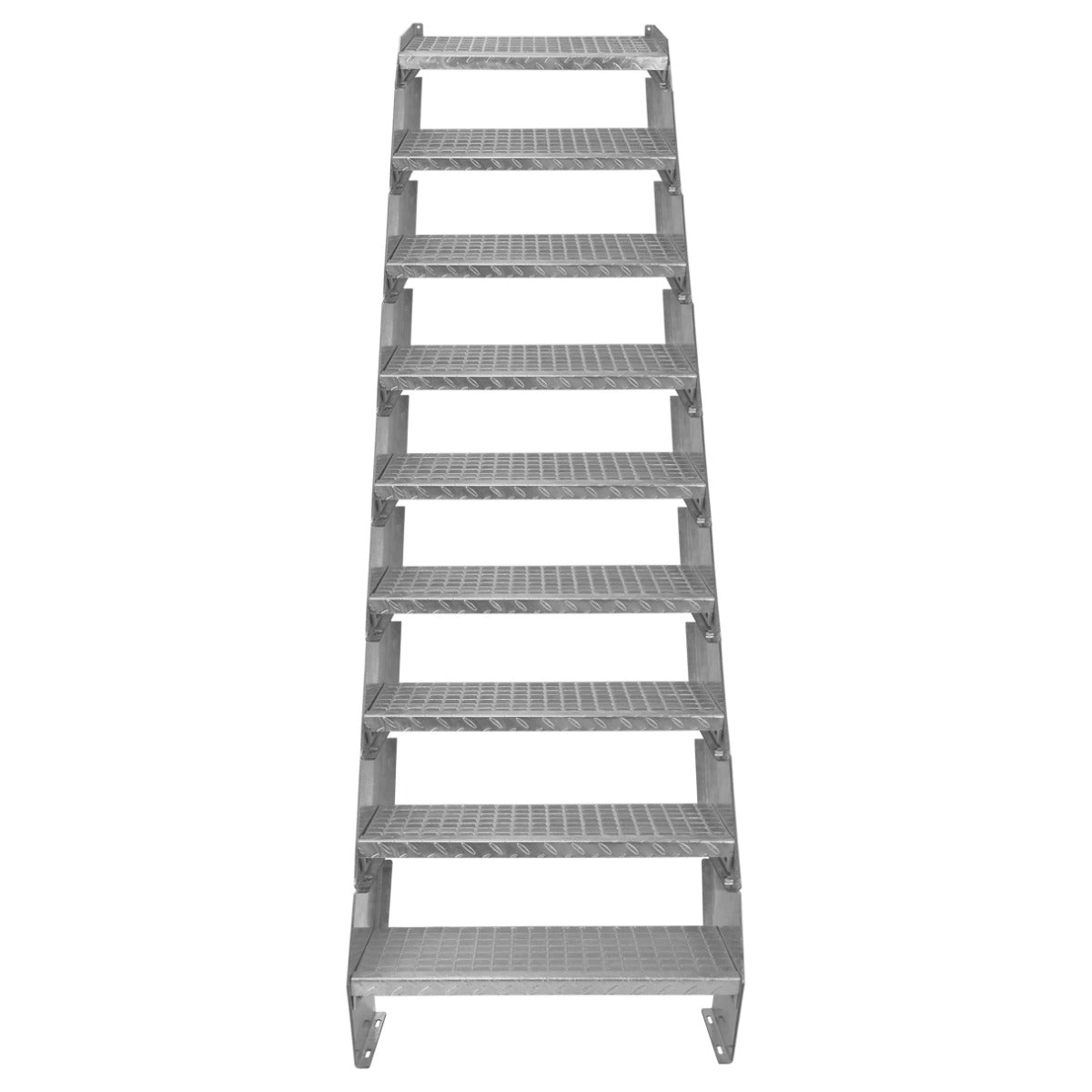 Adjustable 9 Section Galvanised Staircase - 600mm Wide - Used - Acceptable