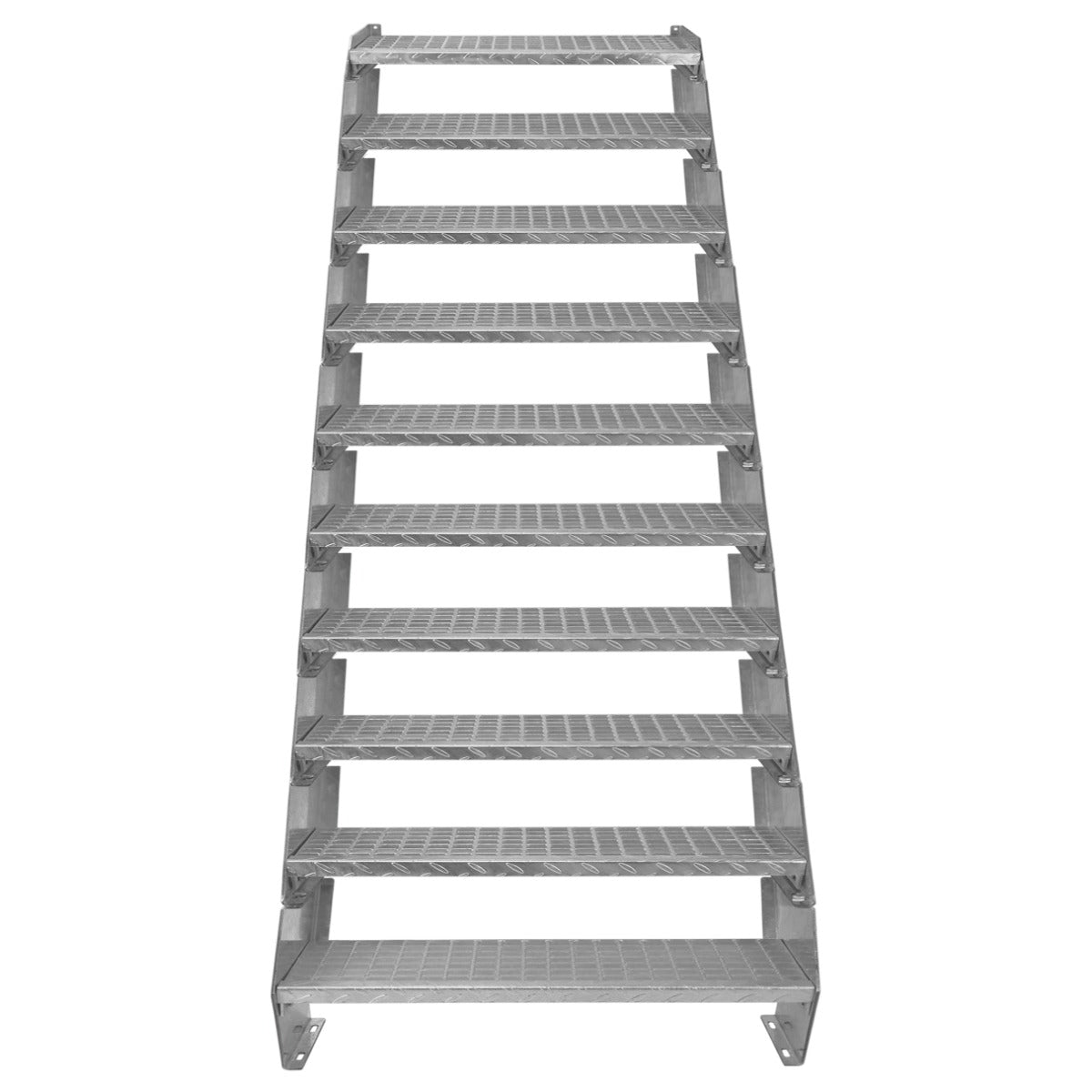 Adjustable 10 Section Galvanised Staircase - 900mm Wide - Like New