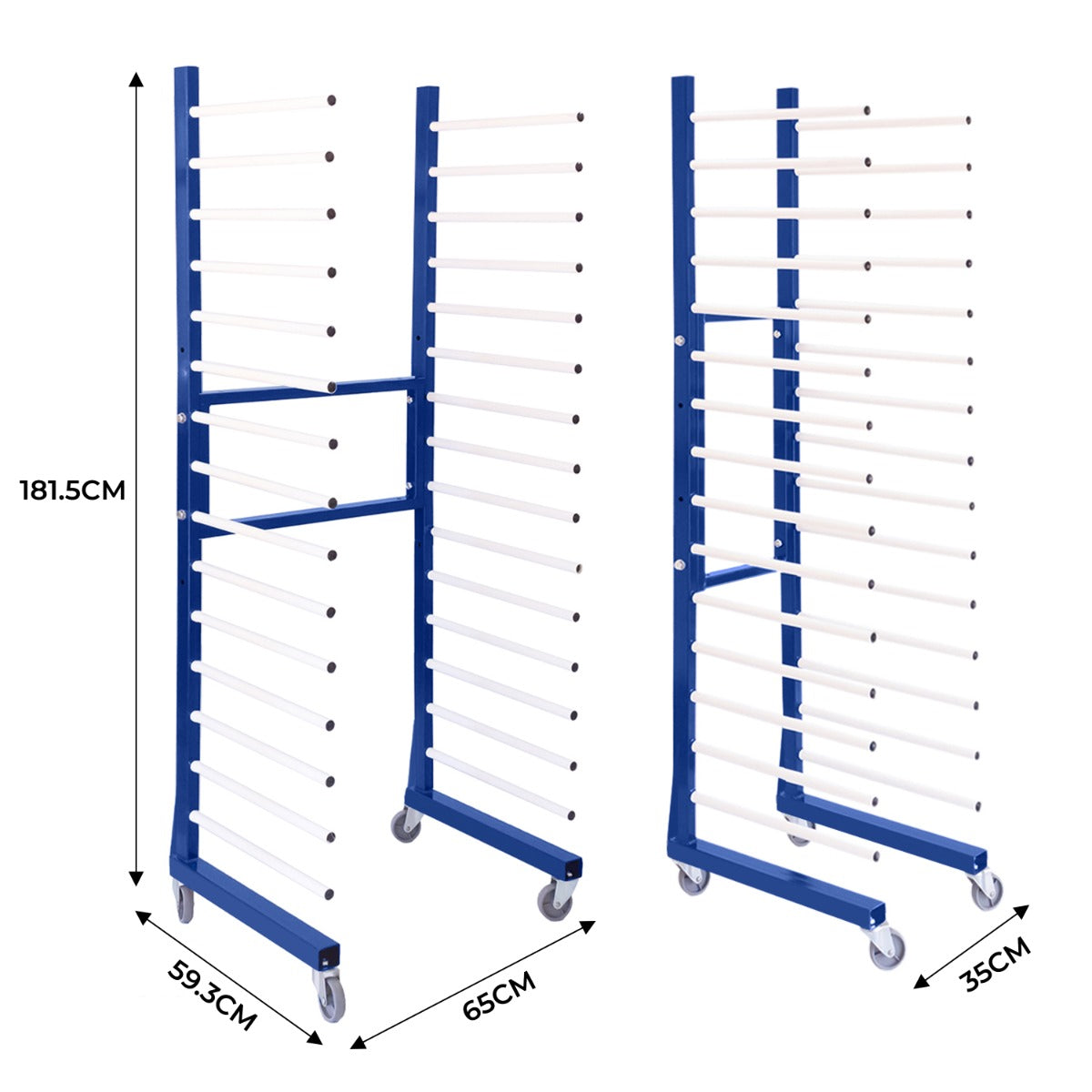 Combi Spray Drying Rack Trolley x 5 & 4 Connectors - Used - Very Good