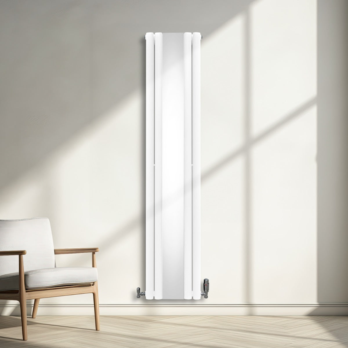 Oval Mirror Radiator - 1800mm x 380mm - White - Used - Very Good