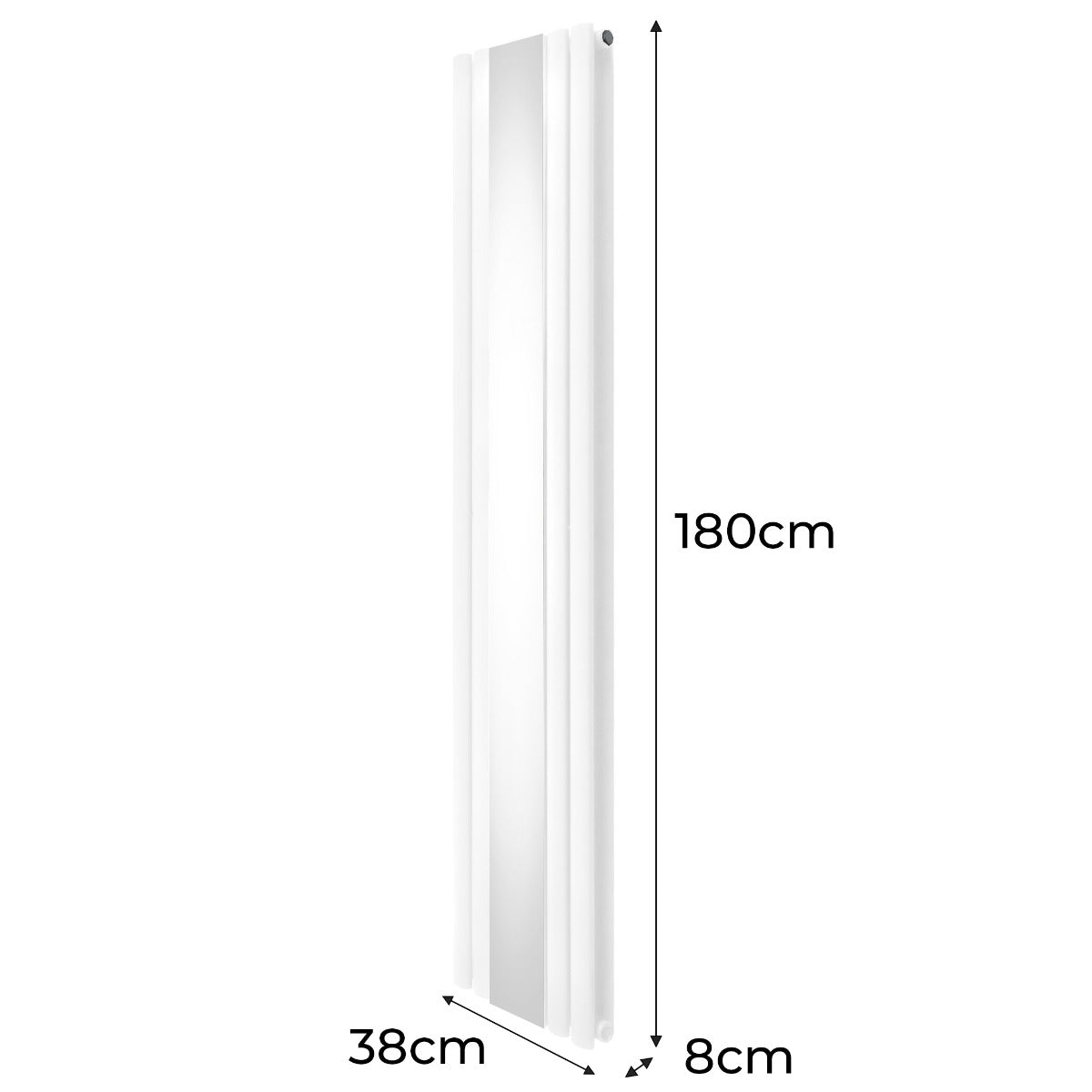 Oval Mirror Radiator - 1800mm x 380mm - White - Used - Very Good