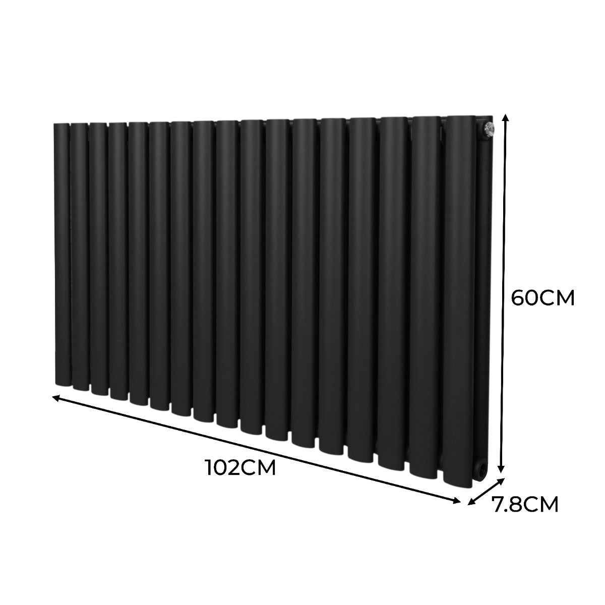 Oval Column Radiator – 600mm x 1020mm – Black - Used - Very Good