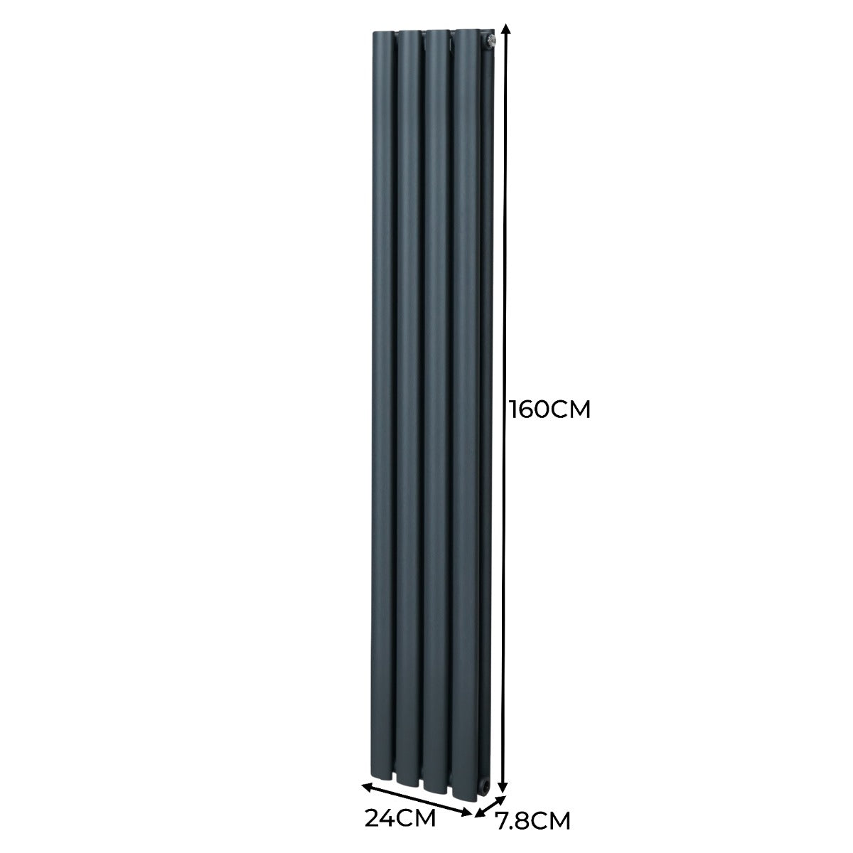 Oval Column Radiator – 1600mm x 240mm – Anthracite Grey - Used - Acceptable