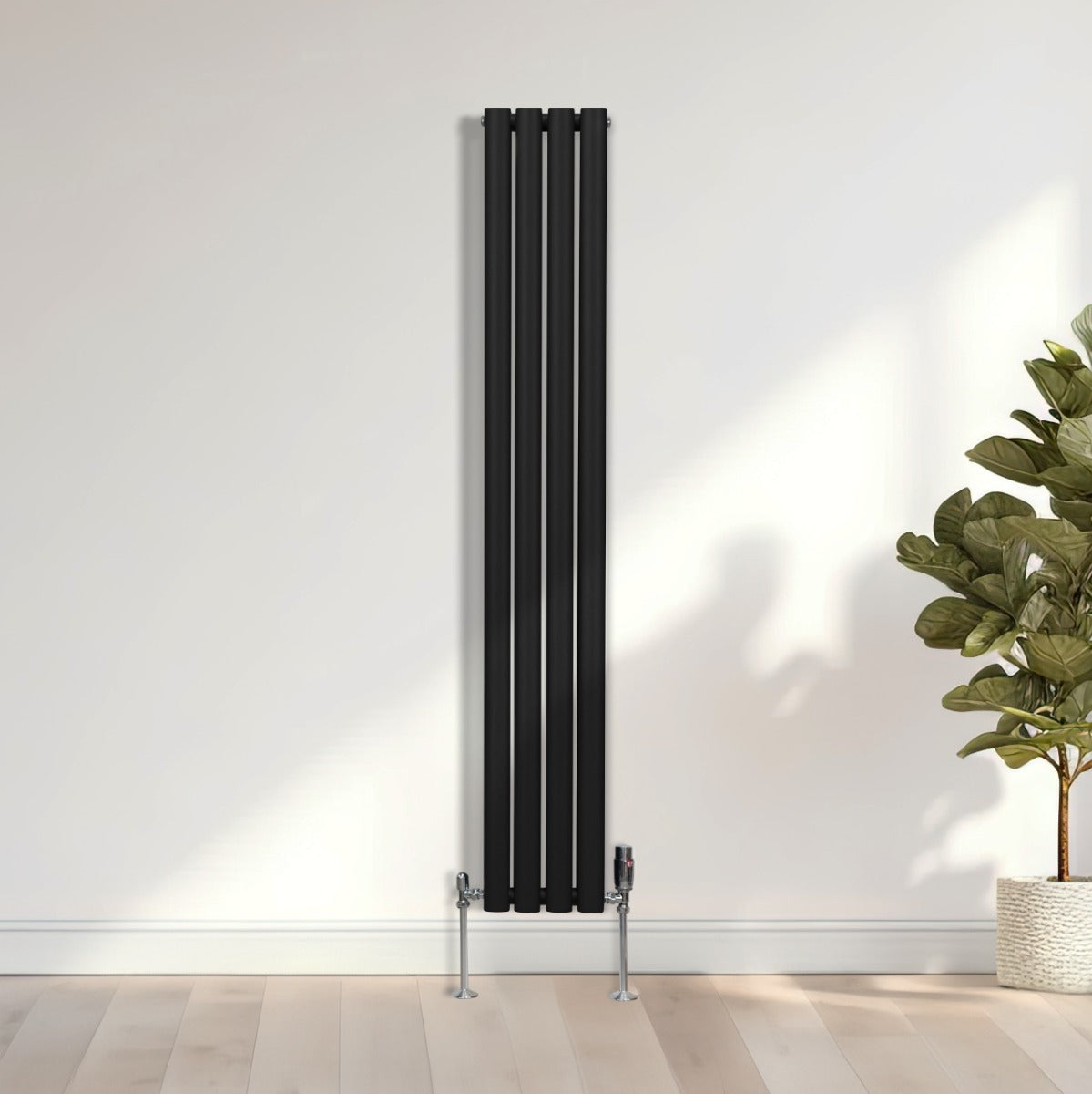 Oval Column Radiator – 1600mm x 240mm – Black - Used - Acceptable