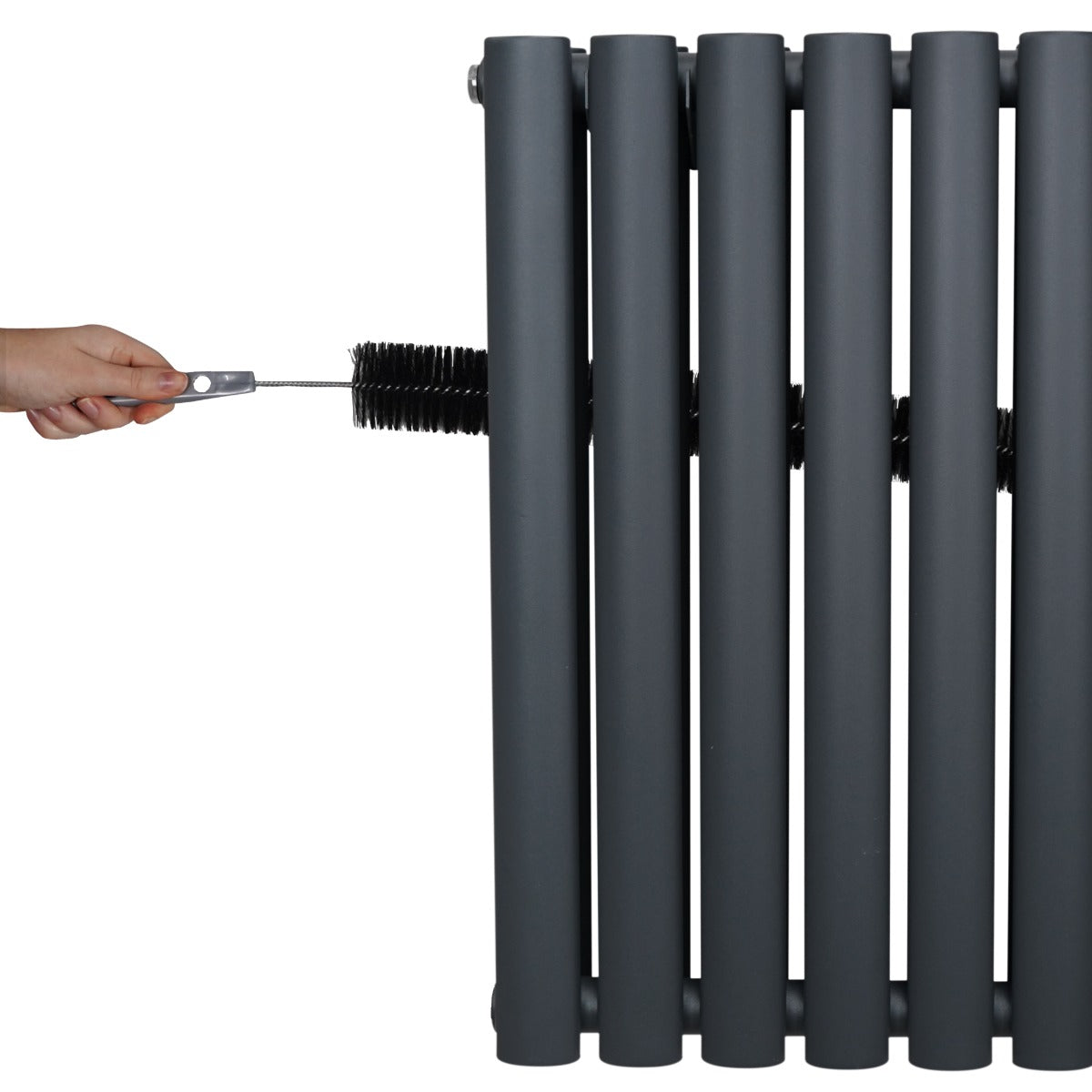 Oval Column Radiator – 1800mm x 240mm – Anthracite Grey - Like New