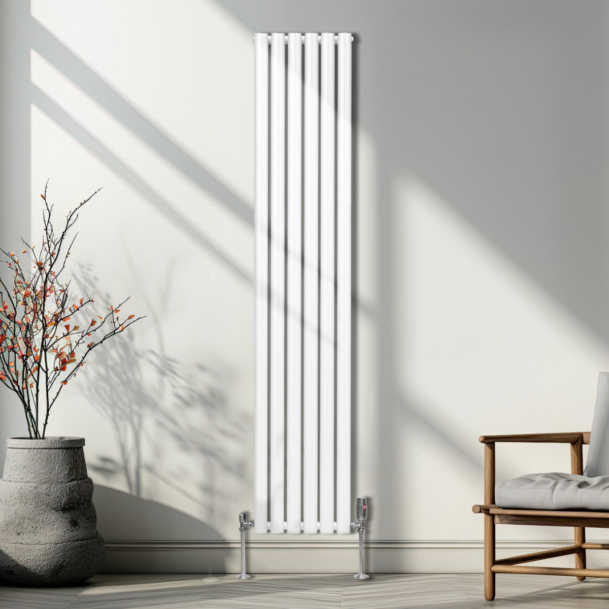 Oval Column Radiator – 1800mm x 360mm – White - Used - Acceptable