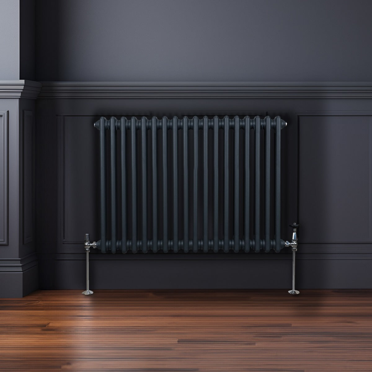 Traditional 2 Column Radiator - 600 x 832mm - Anthracite Grey - Like New