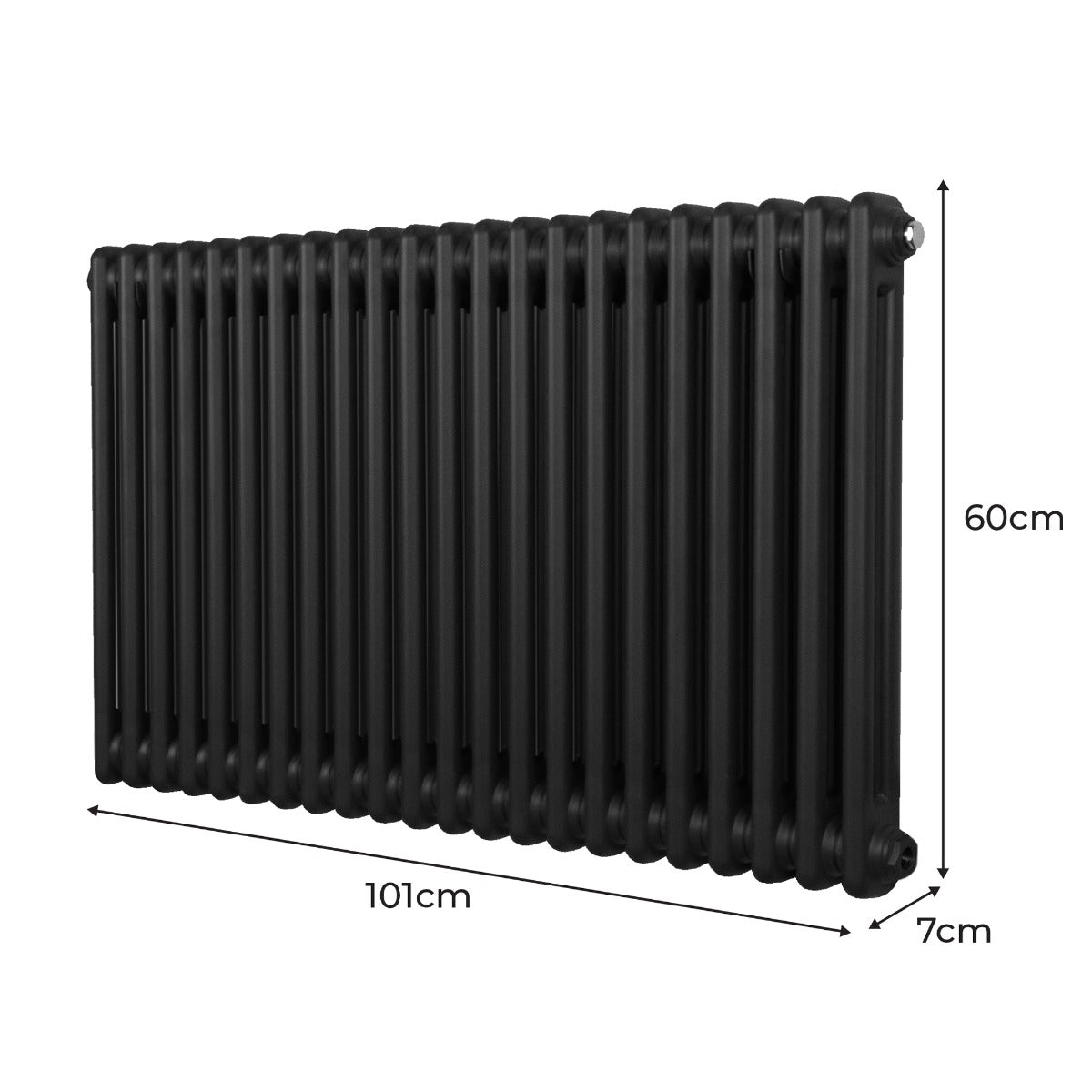 Traditional 2 Column Radiator - 600 x 1012mm - Black - Used - Good