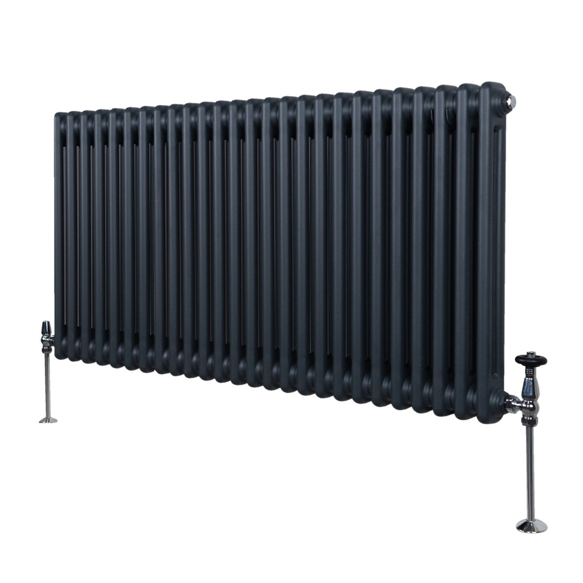 Traditional 2 Column Radiator - 600 x 1192mm - Anthracite Grey - Used - Good