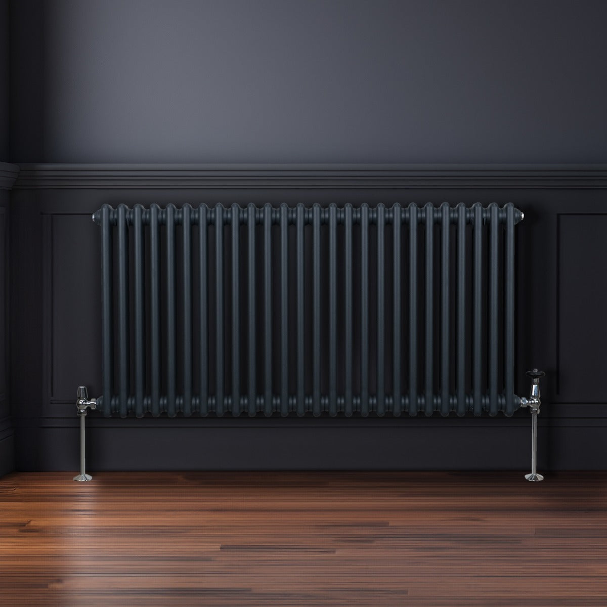 Traditional 2 Column Radiator - 600 x 1192mm - Anthracite Grey - Used - Good