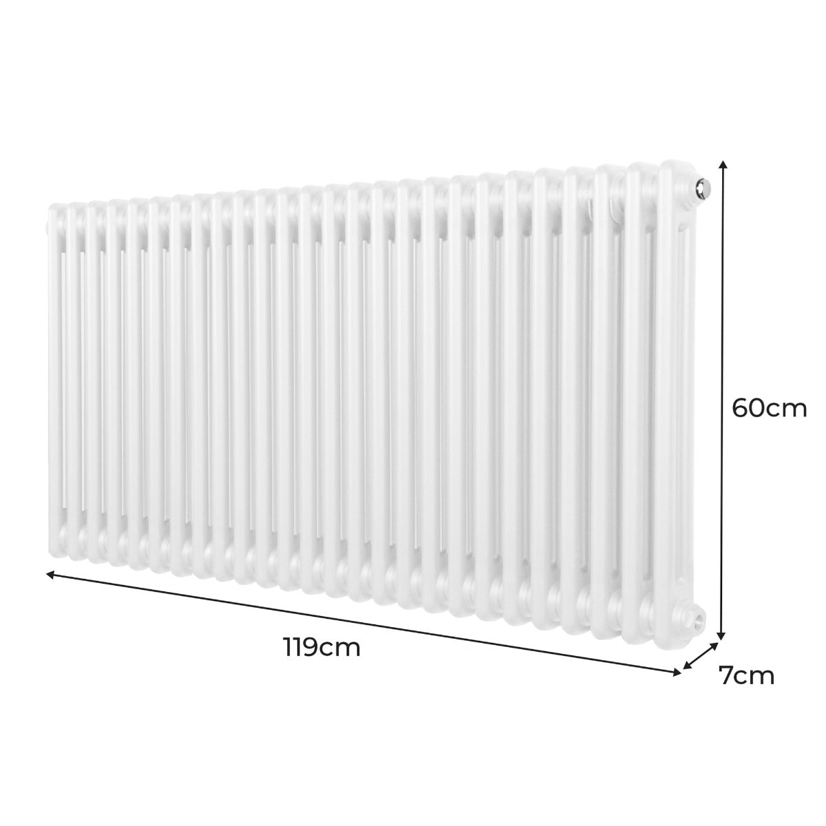 Traditional 2 Column Radiator - 600 x 1192mm - White - Used - Very Good
