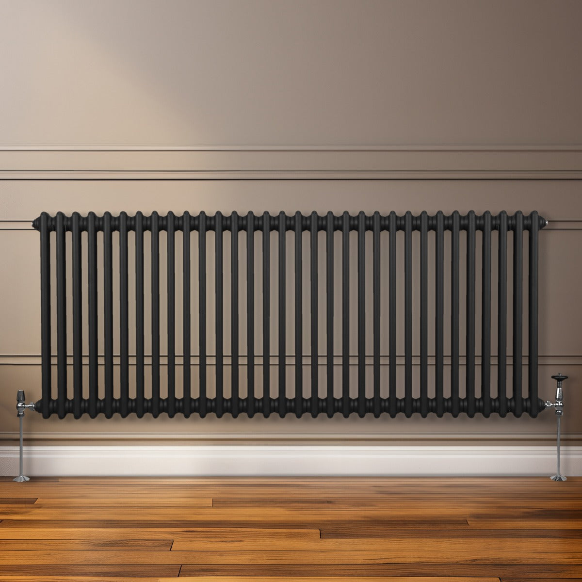Traditional 2 Column Radiator - 600 x 1462mm - Black - Used - Very Good